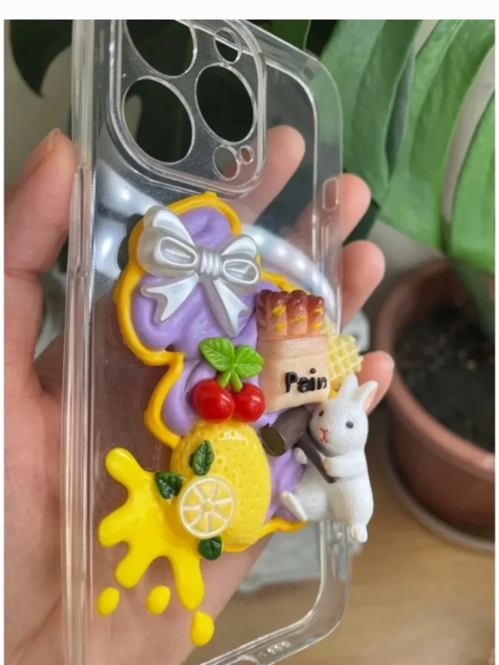 iPhone 13pro butterfly or rabbit or piggy Phone Case, Handmade cartoon case